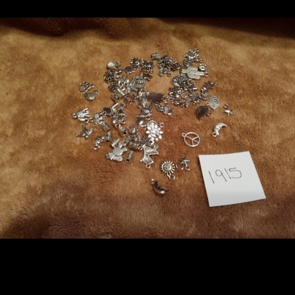 50 Miscellaneous Silver Charms #1915